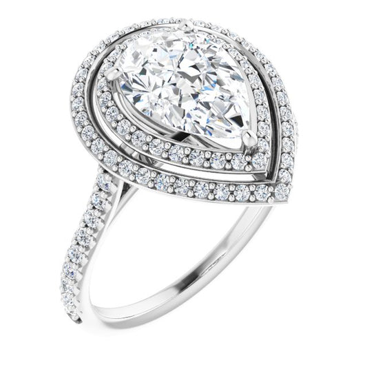Double Halo-Style Engagement Ring