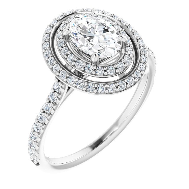 Double Halo-Style Engagement Ring