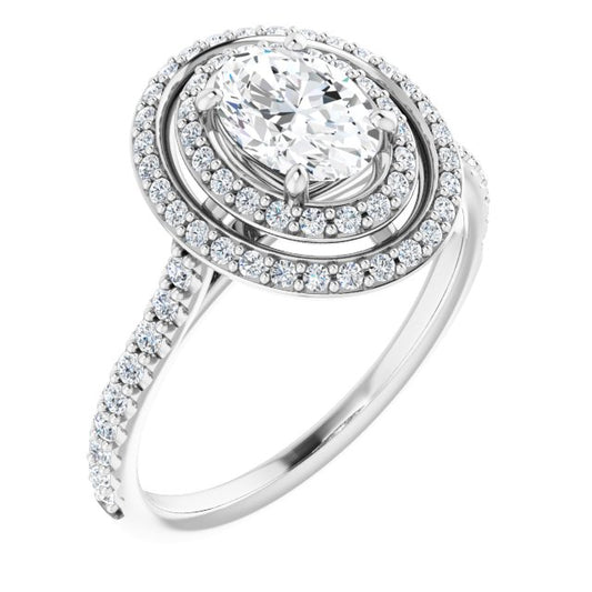 Double Halo-Style Engagement Ring