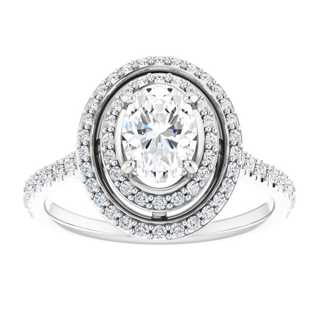 Double Halo-Style Engagement Ring