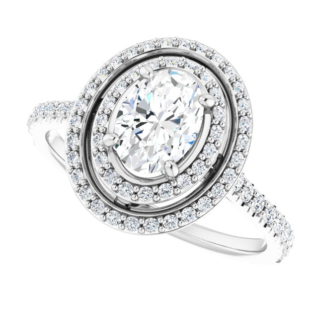 Double Halo-Style Engagement Ring