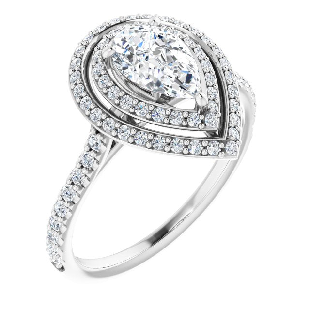Double Halo-Style Engagement Ring
