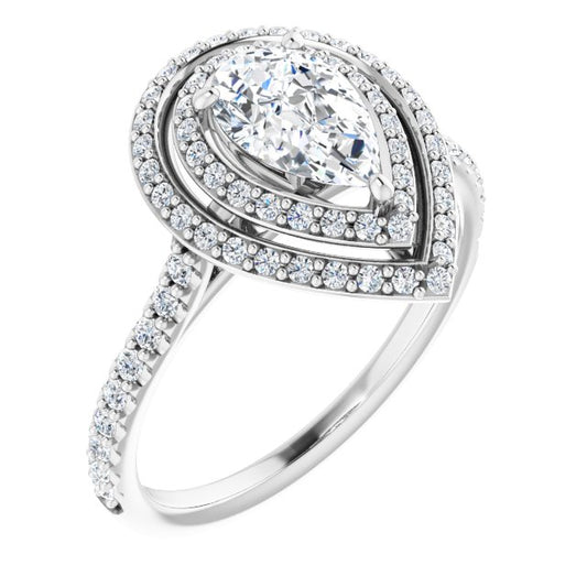 Double Halo-Style Engagement Ring