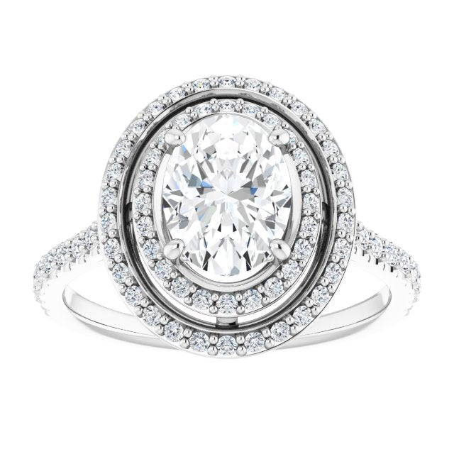 Double Halo-Style Engagement Ring