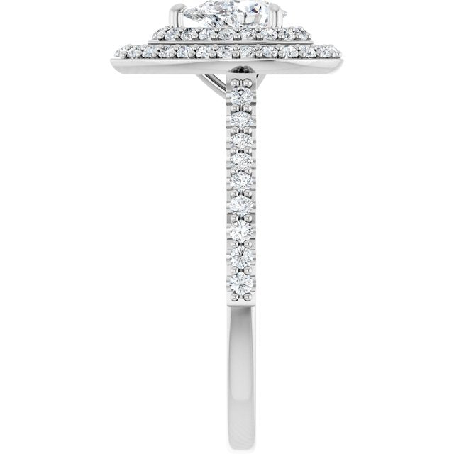 Double Halo-Style Engagement Ring
