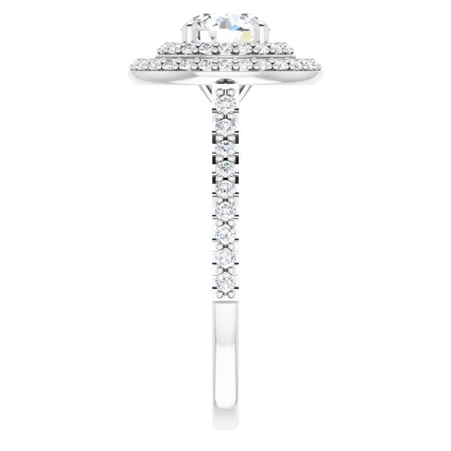 Double Halo-Style Engagement Ring