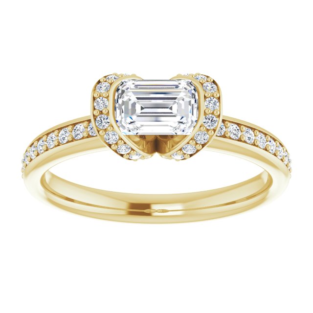 Bezel-Set Halo-Style Engagement Ring