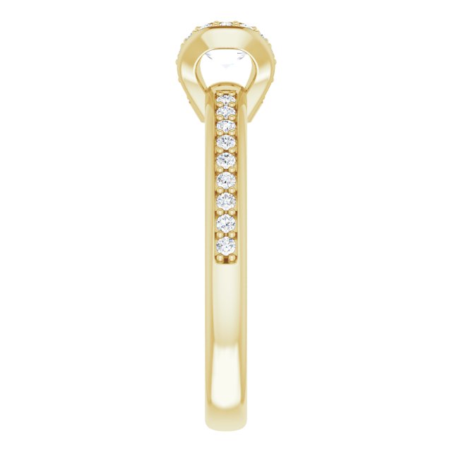 Bezel-Set Halo-Style Engagement Ring