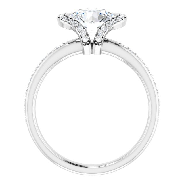 Bezel-Set Halo-Style Engagement Ring