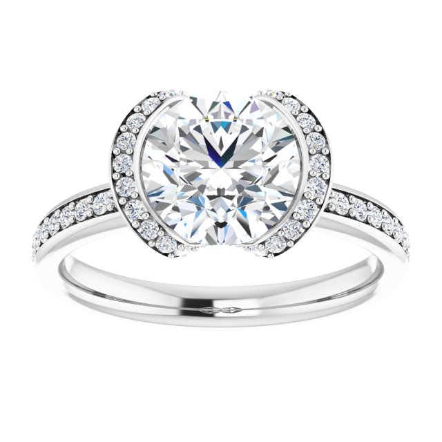 Bezel-Set Halo-Style Engagement Ring