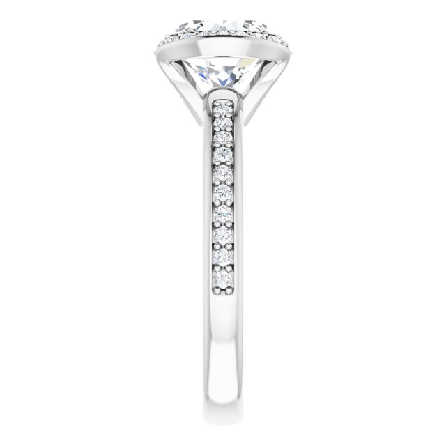 Bezel-Set Halo-Style Engagement Ring