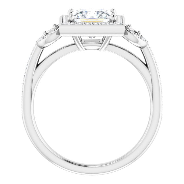 Three-Stone Halo-Style Engagement Ring