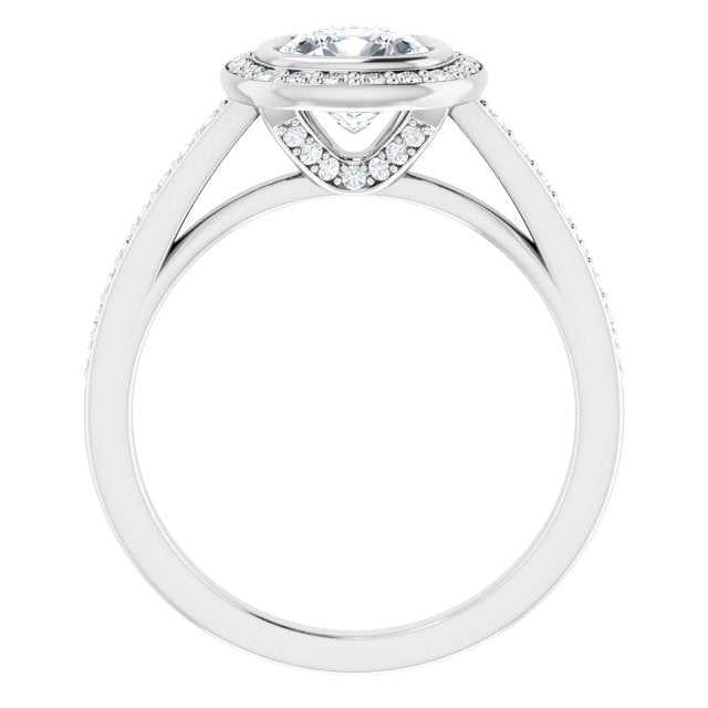 Bezel-Set Halo-Style Engagement Ring
