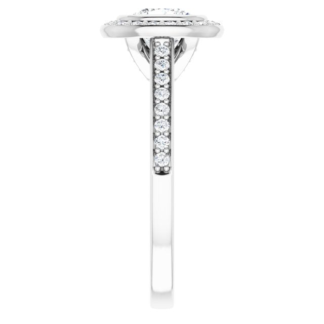 Bezel-Set Halo-Style Engagement Ring
