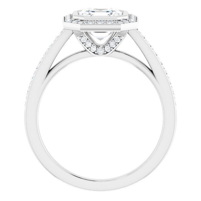 Bezel-Set Halo-Style Engagement Ring