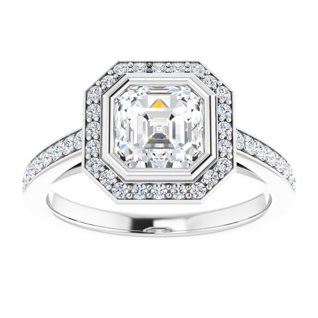 Bezel-Set Halo-Style Engagement Ring