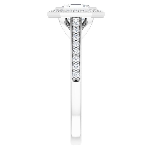 Bezel-Set Halo-Style Engagement Ring