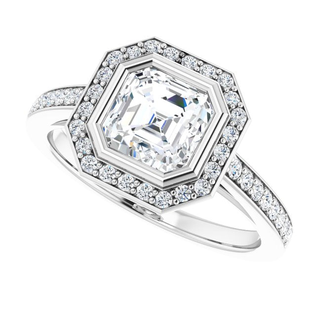 Bezel-Set Halo-Style Engagement Ring