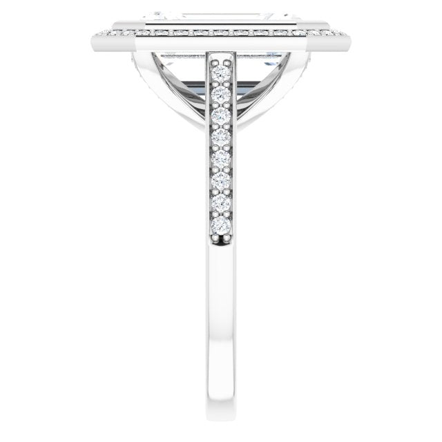 Bezel-Set Halo-Style Engagement Ring