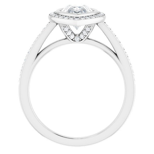 Bezel-Set Halo-Style Engagement Ring