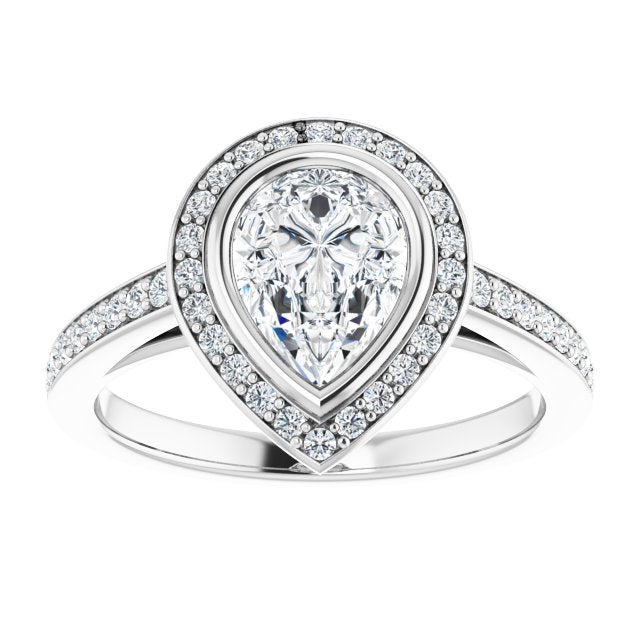 Bezel-Set Halo-Style Engagement Ring