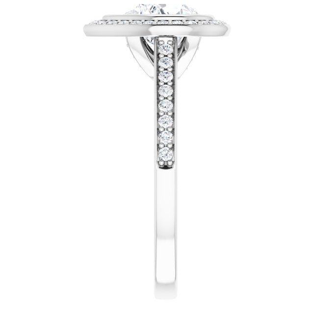 Bezel-Set Halo-Style Engagement Ring