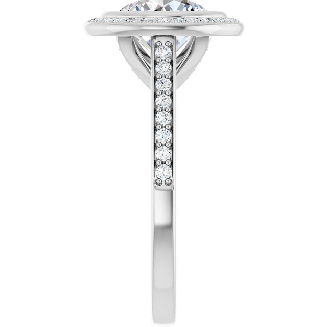 Bezel-Set Halo-Style Engagement Ring