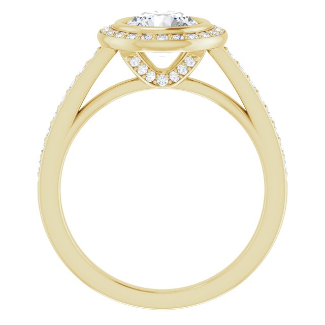 Bezel-Set Halo-Style Engagement Ring
