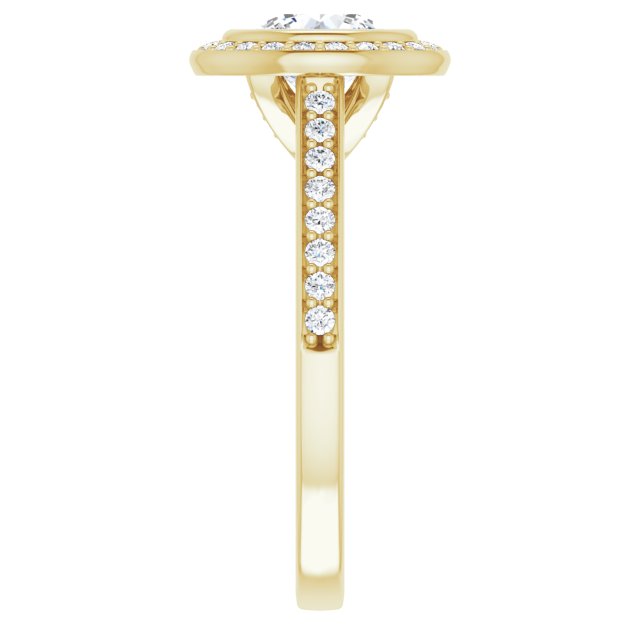 Bezel-Set Halo-Style Engagement Ring