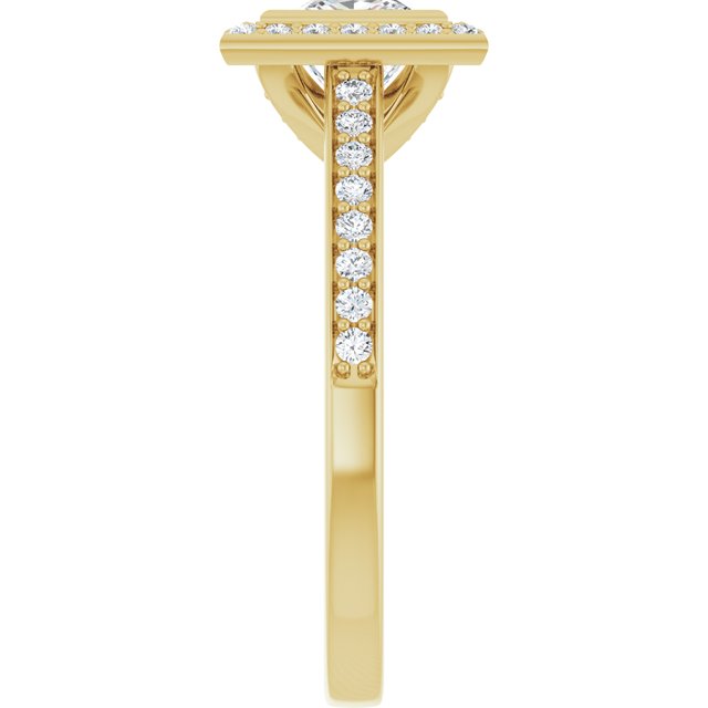 Bezel-Set Halo-Style Engagement Ring
