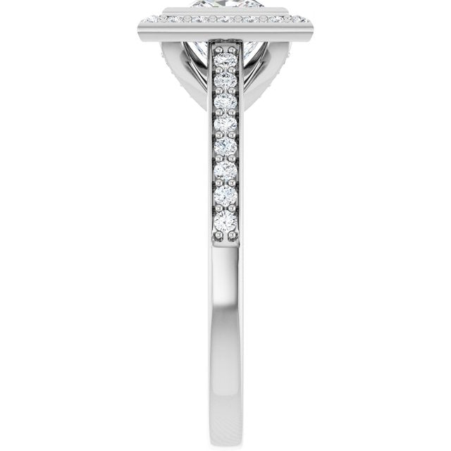 Bezel-Set Halo-Style Engagement Ring