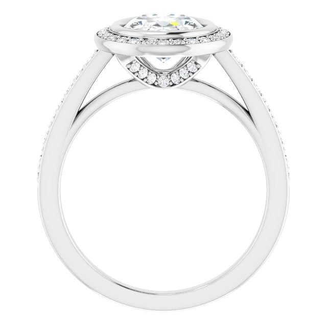 Bezel-Set Halo-Style Engagement Ring