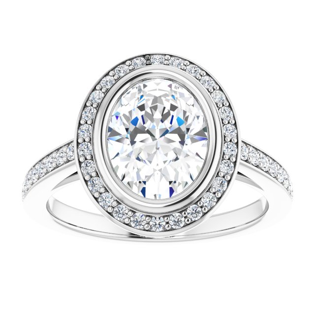 Bezel-Set Halo-Style Engagement Ring