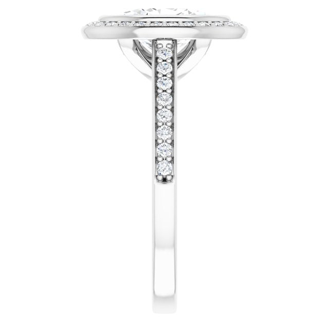 Bezel-Set Halo-Style Engagement Ring