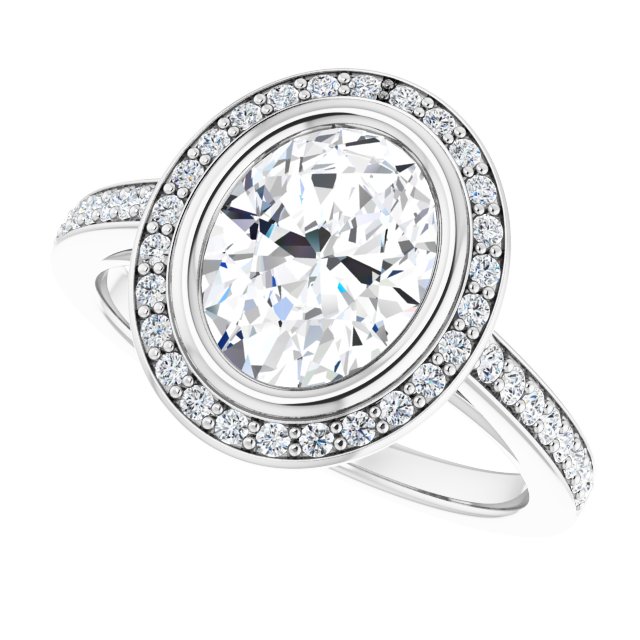 Bezel-Set Halo-Style Engagement Ring