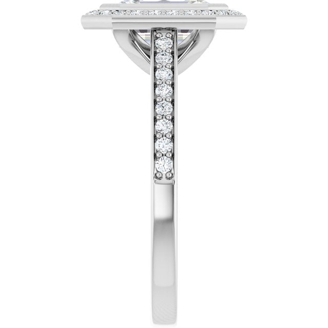 Bezel-Set Halo-Style Engagement Ring