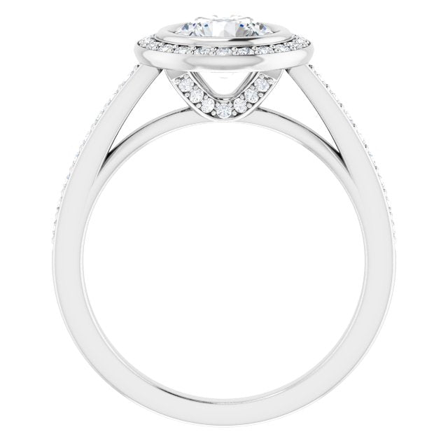 Bezel-Set Halo-Style Engagement Ring