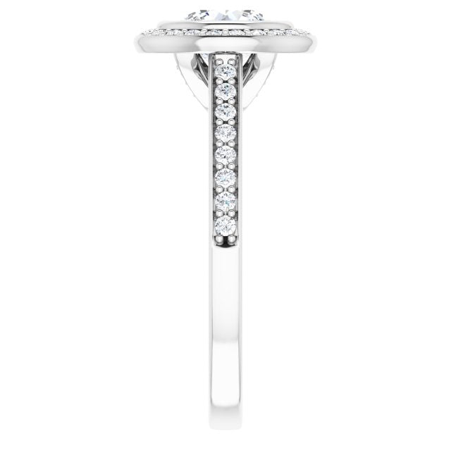 Bezel-Set Halo-Style Engagement Ring