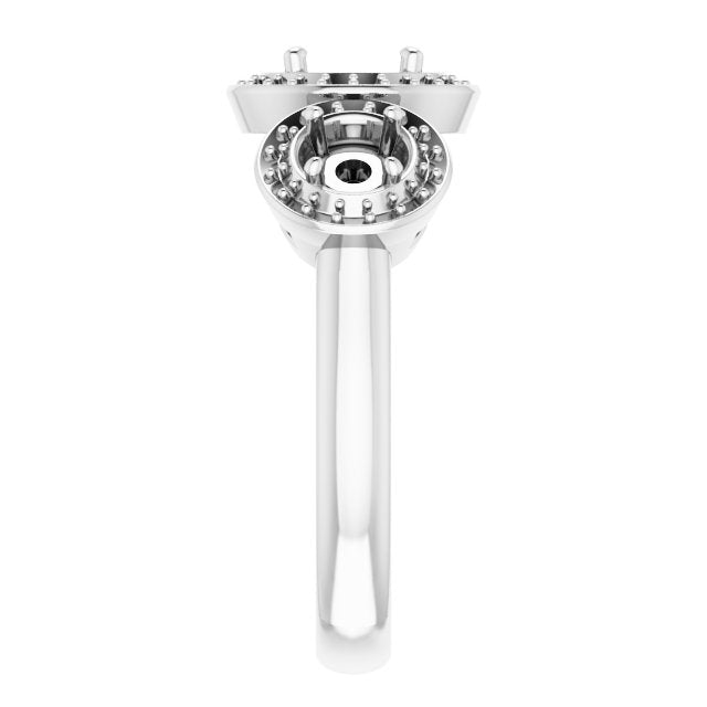 Three-Stone Halo-Style Engagement Ring