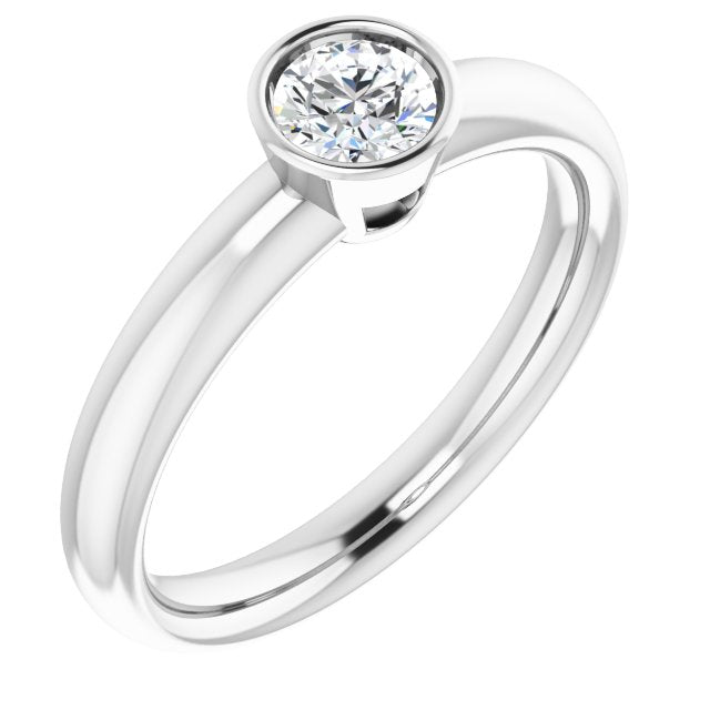 Bezel-Set Solitaire Engagement Ring