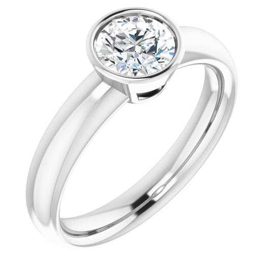 Bezel-Set Solitaire Engagement Ring