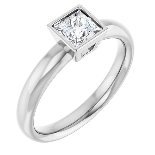 Bezel-Set Solitaire Engagement Ring