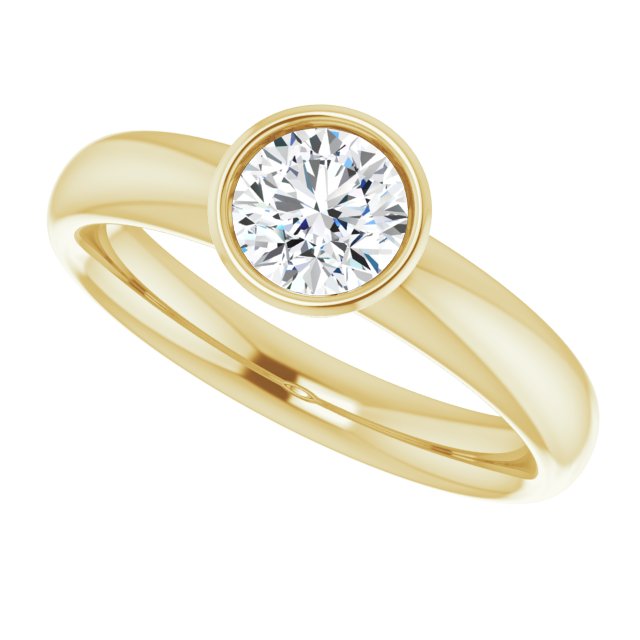 Bezel-Set Solitaire Engagement Ring