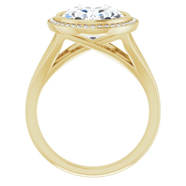 Bezel-Set Halo-Style Engagement Ring