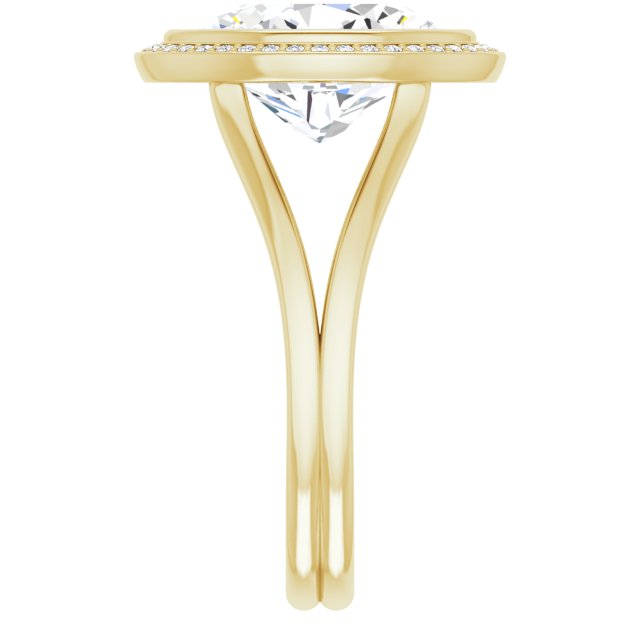Bezel-Set Halo-Style Engagement Ring