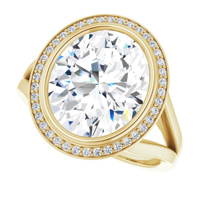 Bezel-Set Halo-Style Engagement Ring