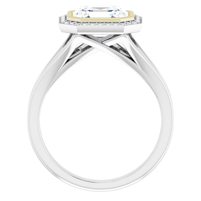 Bezel-Set Halo-Style Engagement Ring