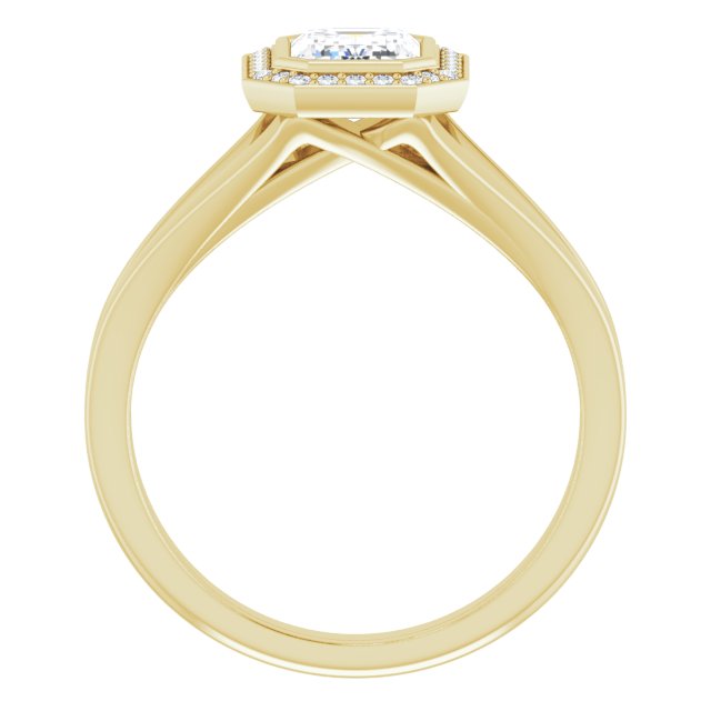 Bezel-Set Halo-Style Engagement Ring