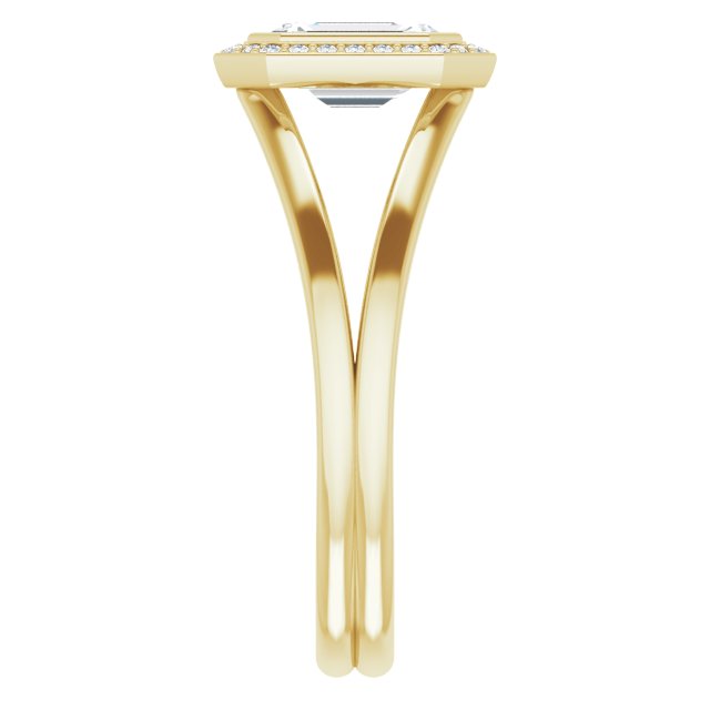 Bezel-Set Halo-Style Engagement Ring