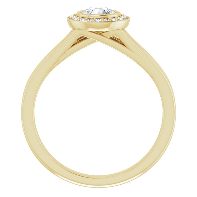 Bezel-Set Halo-Style Engagement Ring